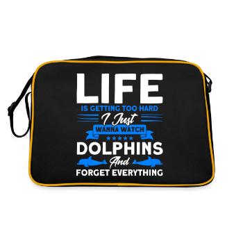 Dolphin Dolphin Lover Animal Dolphins Gift - Retro Bag - black/gold - Back