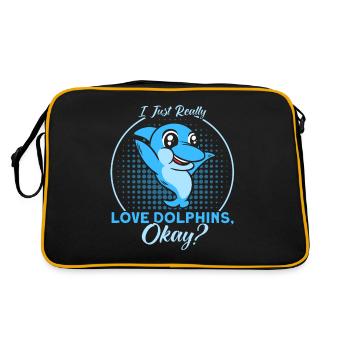 Dolphin Dolphin Lover Animal Dolphins Gift - Retro Bag - black/gold - Back