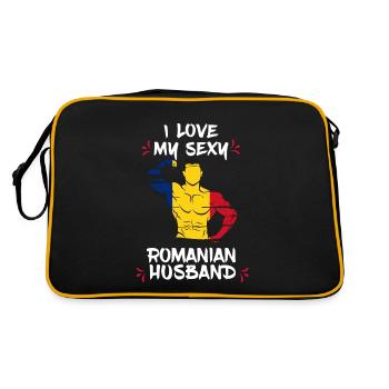 J'aime mon mari roumain sexy - Sac Retro - noir/or - Dos