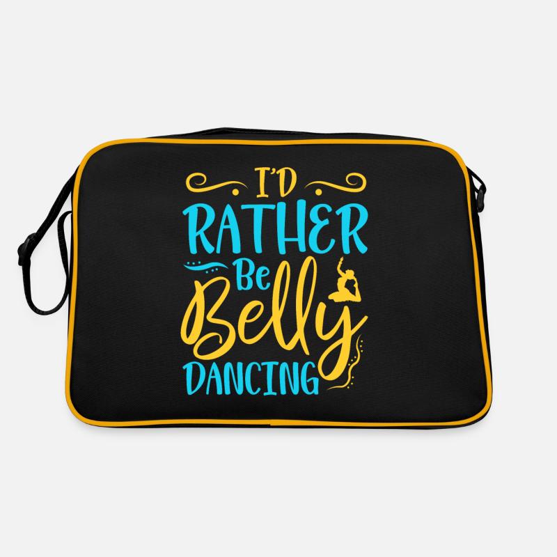 Ich wäre lieber Bauchtanz Bauchtanz - Retro Tasche - Schwarz/Gold