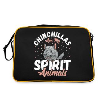 Chinchillas Are My Spirit Animals Chinchilla - Retro Bag - black/gold - Back
