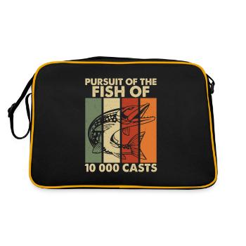 Pursuit Of The Northern Pike A Muskie Hunter - Retro Tasche - Schwarz/Gold - Hinten