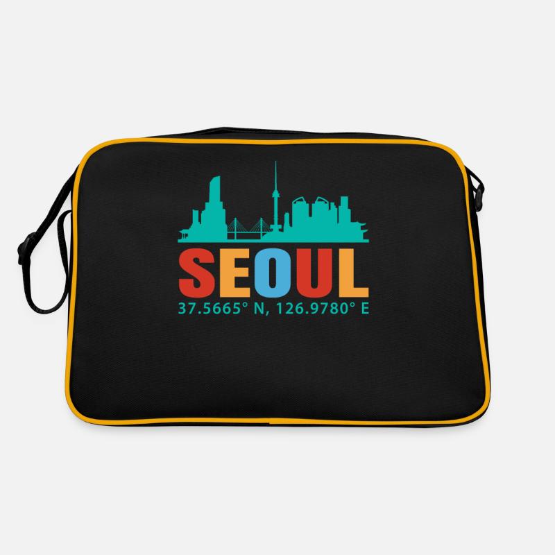 Seoul - Retro Tasche - Schwarz/Gold