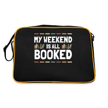 My Weekend Is All Booked Bookworm - Retro Tasche - Schwarz/Gold - Hinten