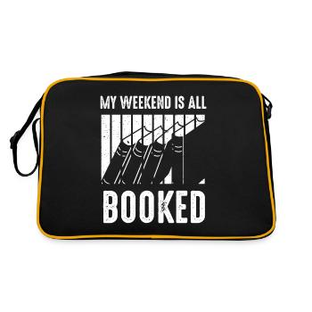 My Weekend Is All Booked Bookworm - Retro Tasche - Schwarz/Gold - Hinten