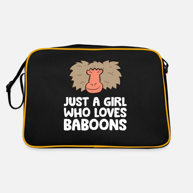 Nur ein Mädchen, das Paviane liebt Retro Tasche