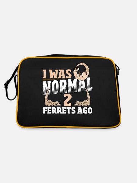 I Was Normal 2 Ferrets Ago Pet Ferret Owner - Retro Tasche - Schwarz/Gold - Hinten