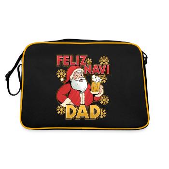 Feliz Navi Dad Xmas Dad Design for Fathers Day in - Retro Bag - black/gold - Back