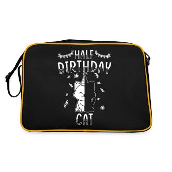 Half year 6 months birthday cat - Retro Bag - black/gold - Back