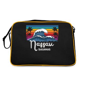 The Bahamas Nassau City Vintage Wave Art - Retro Bag - black/gold - Back