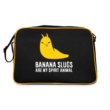 Bananenschnecken sind mein Seelentier - Retro Tasche - Schwarz/Gold - Hinten