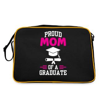 Stolze Mutter Einer Absolventin Abschluss - Retro Tasche - Schwarz/Gold - Hinten