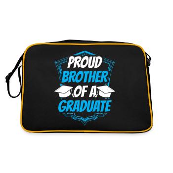 Stolzer Bruder Eines Absolventen Absolvent - Retro Tasche - Schwarz/Gold - Hinten