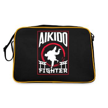Aikido Fighter Martial Arts Martial Arts Lovers - Retro Bag - black/gold - Back