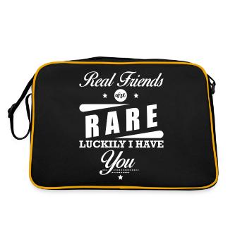 Amitié Dire que les vrais amis sont rares - Sac Retro - noir/or - Dos