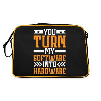 You Turn My Software Into Hardware 7 - Retro Bag - black/gold - Back