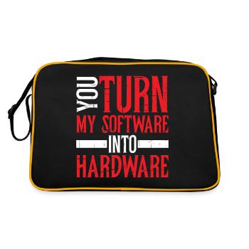 You Turn My Software Into Hardware 8 - Retro Bag - black/gold - Back
