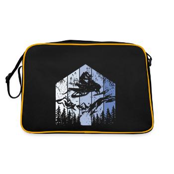 Motoneigiste Montagnes d’hiver Vintage Motoneige - Sac Retro - noir/or - Dos