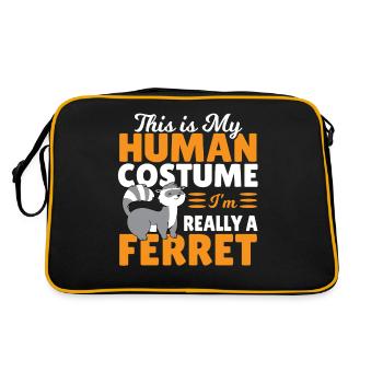 C’est mon costume humain, je suis vraiment un furet - Sac Retro - noir/or - Dos