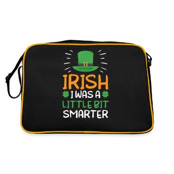 St Patricks Tag Gälisch Irland Ire Irisch - Retro Tasche - Schwarz/Gold - Hinten