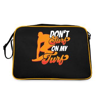 Surf Nicht In Meinem Revier Surfing Surfer - Retro Tasche - Schwarz/Gold - Hinten