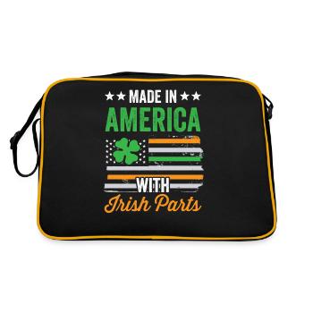 Fabriqué en Amérique avec des parties irlandaises irlandaises - Sac Retro - noir/or - Dos