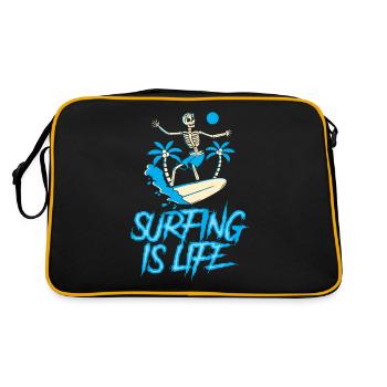 Le surf, c’est la vie Surfboard Surfer Surf - Sac Retro - noir/or - Dos