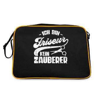 Ich Bin Friseur - Retro Tasche - Schwarz/Gold - Hinten