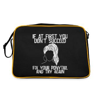 Si au début vous ne réussissez pas, réparez votre queue de cheval 1 - Sac Retro - noir/or - Dos