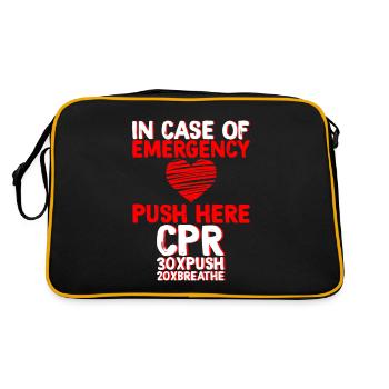 En cas d’urgence, poussez ici, Cpr 3 - Sac Retro - noir/or - Dos