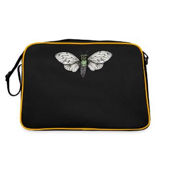 Zikade I Insektenforscher Insekten Motiv für - Retro Tasche - Schwarz/Gold - Hinten