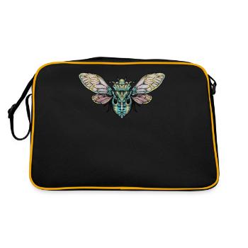 Zikade I Insektenforscher Insekten Motiv für - Retro Tasche - Schwarz/Gold - Hinten