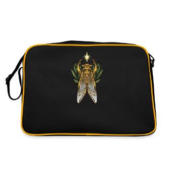 Zikade I Insektenforscher Insekten Motiv für - Retro Tasche - Schwarz/Gold - Hinten