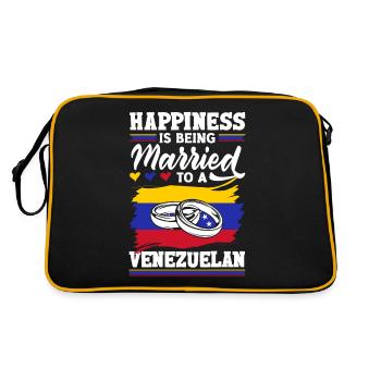 Venezuela Venezuelan Venezuela Flag Quota - Retro Bag - black/gold - Back