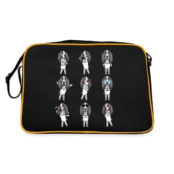 Deutsch Springer Spaniel Chien Emoticon Chiens - Sac Retro - noir/or - Dos