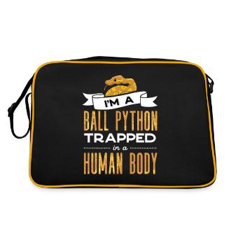 Banana Ball Python Herpetologist Funny Quote - Retro Bag - black/gold - Back
