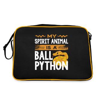 Mon animal spirituel est un python boule de banane - Sac Retro - noir/or - Dos