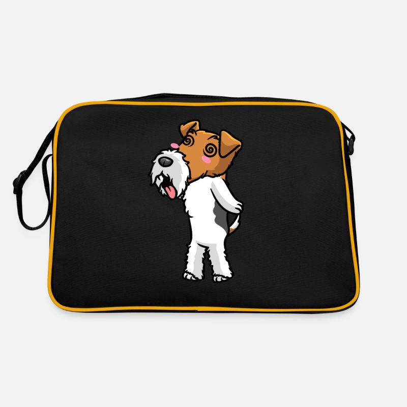 Foxterrier Drahthaar Hund Emoticon Retro Tasche