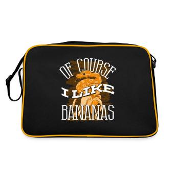Banana Ball Python Herpetologist Of Course I Like - Retro Bag - black/gold - Back