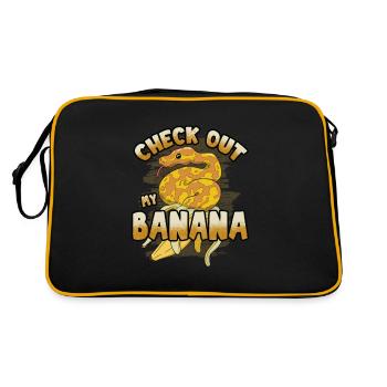 Banana Ball Python Herpetologist Check Out My - Retro Bag - black/gold - Back