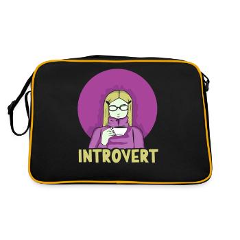 Sarcasme introverti Timide introverti - Sac Retro - noir/or - Dos