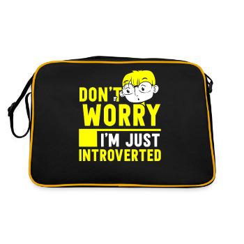 Keine Sorge Ich Bin Nur Introvertiert Schüchtern - Retro Tasche - Schwarz/Gold - Hinten