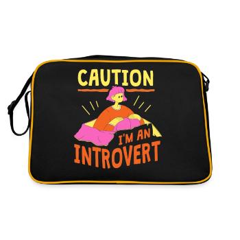 Attention Je suis un introverti timide - Sac Retro - noir/or - Dos