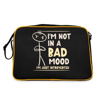 Je ne suis pas de mauvaise humeur, je suis seulement introverti - Sac Retro - noir/or - Dos