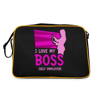 I love my boss self-employed freelancer - Retro Bag - black/gold - Back