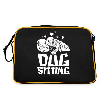 Dog Sitting Dog Dog Sitter Dog Sitting - Retro Bag - black/gold - Back