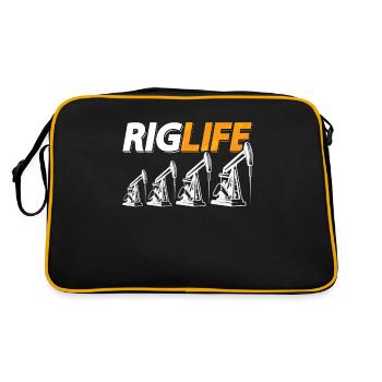 Oilfield Worker Rig Life Oil Rig Workers Raufbold - Retro Bag - black/gold - Back