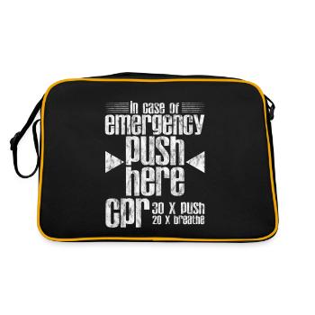 En cas d’urgence, poussez ici, CPR 4 - Sac Retro - noir/or - Dos