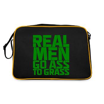 Real Men Go Ass To Grass - Retro Bag - black/gold - Back