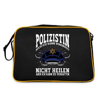 Polizist Polizei Polizist - Retro Tasche - Schwarz/Gold - Hinten